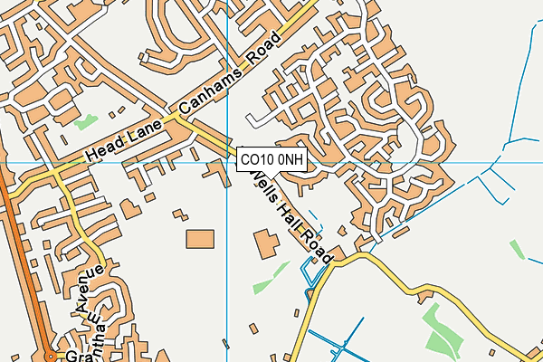 Wells Hall Primary School map (CO10 0NH) - OS VectorMap District (Ordnance Survey)