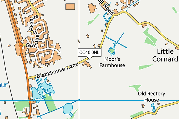 Blackhouse Lane Recreation Ground map (CO10 0NL) - OS VectorMap District (Ordnance Survey)