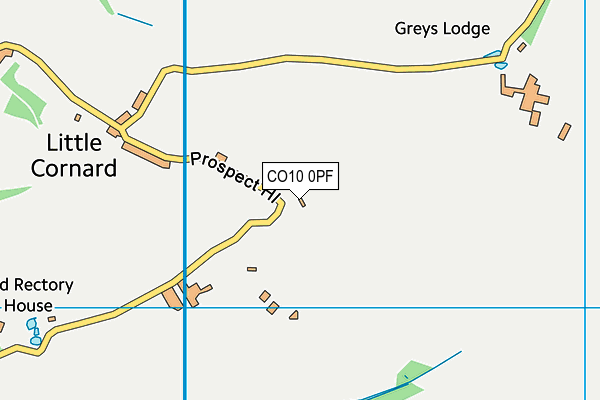 CO10 0PF map - OS VectorMap District (Ordnance Survey)