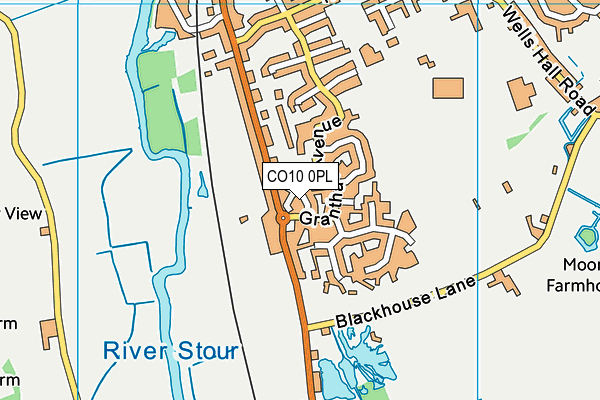 CO10 0PL map - OS VectorMap District (Ordnance Survey)