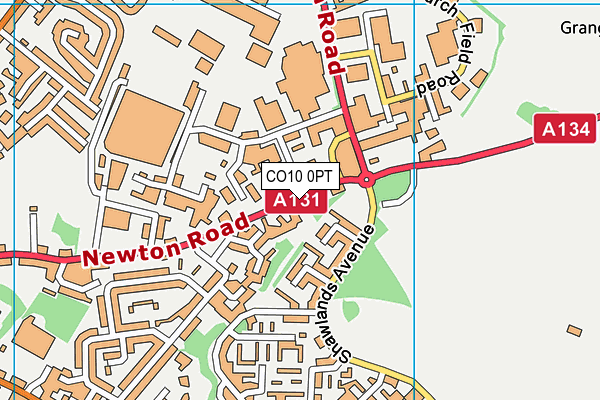 CO10 0PT map - OS VectorMap District (Ordnance Survey)