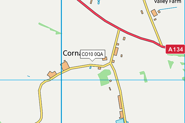 CO10 0QA map - OS VectorMap District (Ordnance Survey)