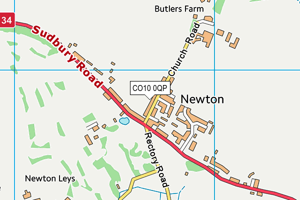 CO10 0QP map - OS VectorMap District (Ordnance Survey)