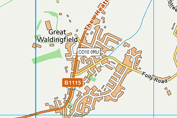 CO10 0RU map - OS VectorMap District (Ordnance Survey)