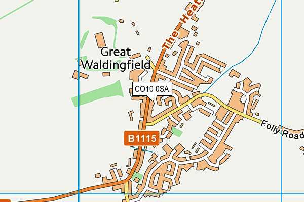 CO10 0SA map - OS VectorMap District (Ordnance Survey)