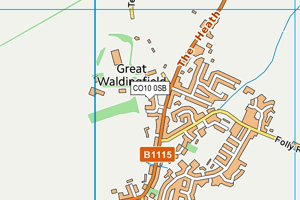 CO10 0SB map - OS VectorMap District (Ordnance Survey)