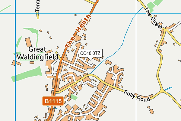 CO10 0TZ map - OS VectorMap District (Ordnance Survey)