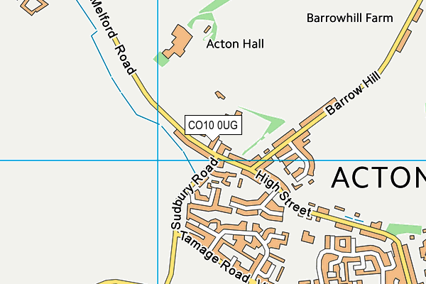 CO10 0UG map - OS VectorMap District (Ordnance Survey)