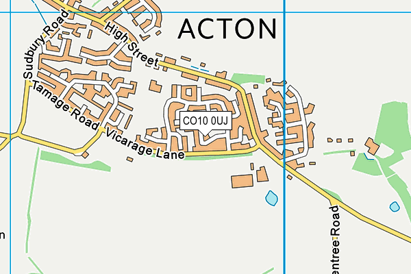 CO10 0UJ map - OS VectorMap District (Ordnance Survey)