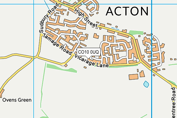 CO10 0UQ map - OS VectorMap District (Ordnance Survey)