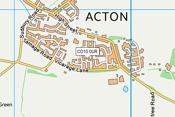 CO10 0UR map - OS VectorMap District (Ordnance Survey)