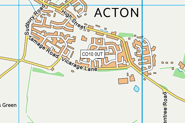 CO10 0UT map - OS VectorMap District (Ordnance Survey)