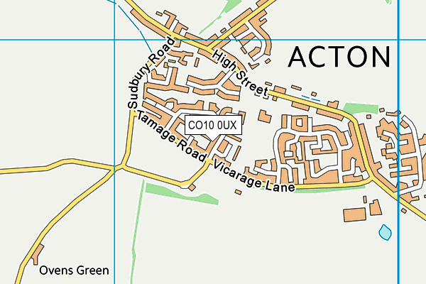 CO10 0UX map - OS VectorMap District (Ordnance Survey)