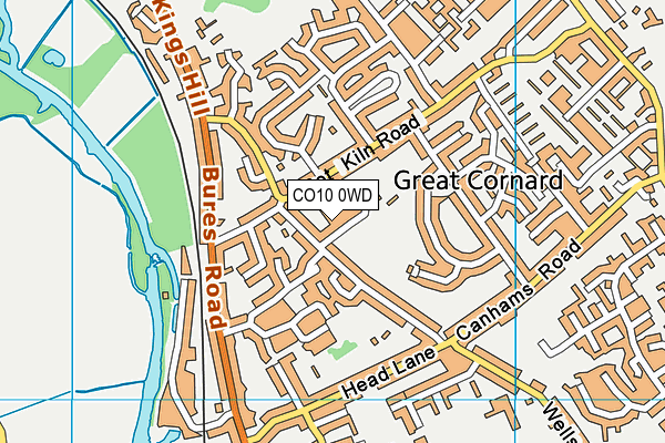 CO10 0WD map - OS VectorMap District (Ordnance Survey)