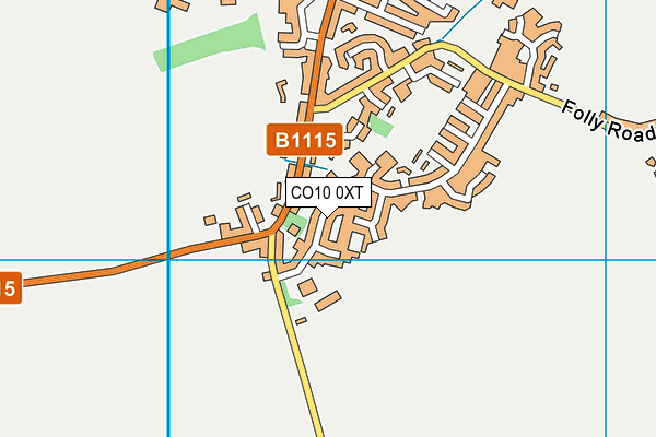 CO10 0XT map - OS VectorMap District (Ordnance Survey)