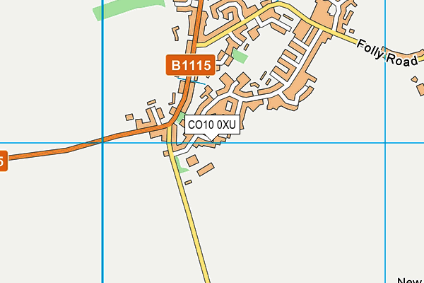 CO10 0XU map - OS VectorMap District (Ordnance Survey)