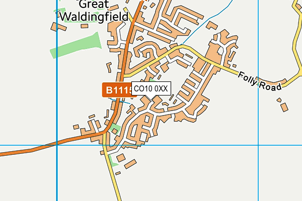 CO10 0XX map - OS VectorMap District (Ordnance Survey)