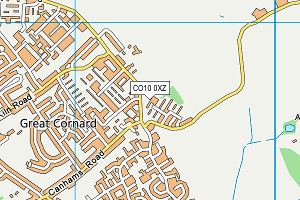 CO10 0XZ map - OS VectorMap District (Ordnance Survey)