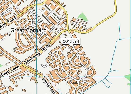 CO10 0YH map - OS VectorMap District (Ordnance Survey)