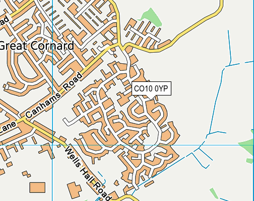 CO10 0YP map - OS VectorMap District (Ordnance Survey)