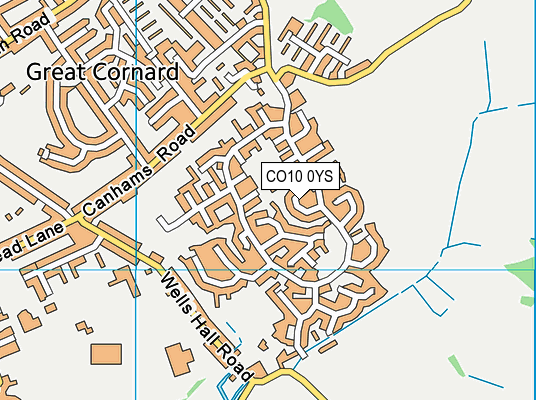 CO10 0YS map - OS VectorMap District (Ordnance Survey)