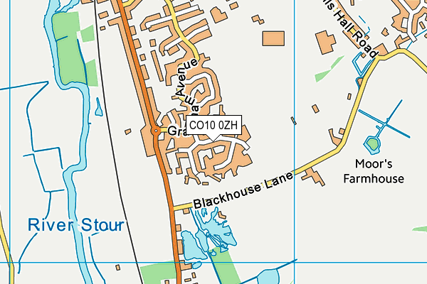 CO10 0ZH map - OS VectorMap District (Ordnance Survey)