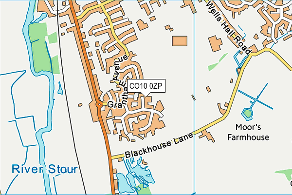 CO10 0ZP map - OS VectorMap District (Ordnance Survey)