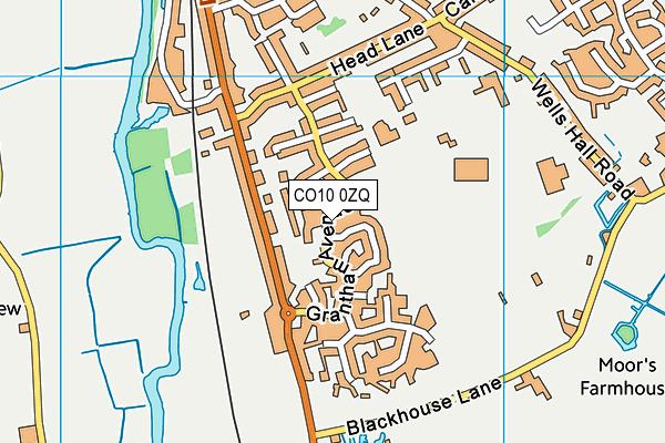CO10 0ZQ map - OS VectorMap District (Ordnance Survey)
