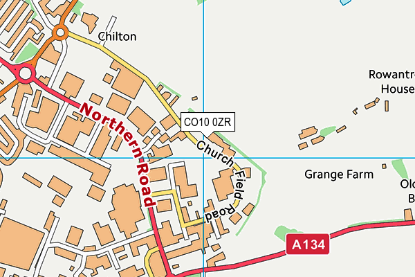 CO10 0ZR map - OS VectorMap District (Ordnance Survey)