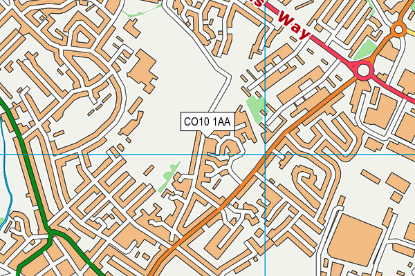 CO10 1AA map - OS VectorMap District (Ordnance Survey)