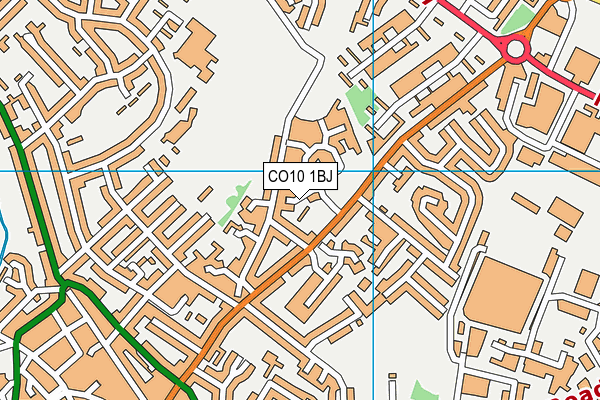 CO10 1BJ map - OS VectorMap District (Ordnance Survey)