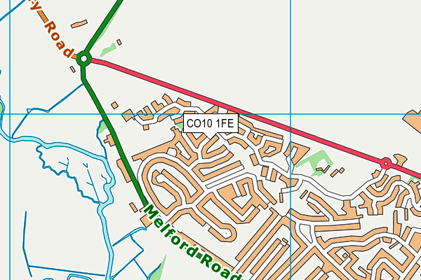 CO10 1FE map - OS VectorMap District (Ordnance Survey)