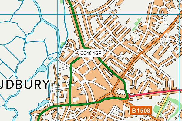 CO10 1GP map - OS VectorMap District (Ordnance Survey)