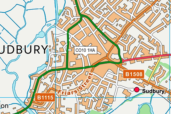 CO10 1HA map - OS VectorMap District (Ordnance Survey)