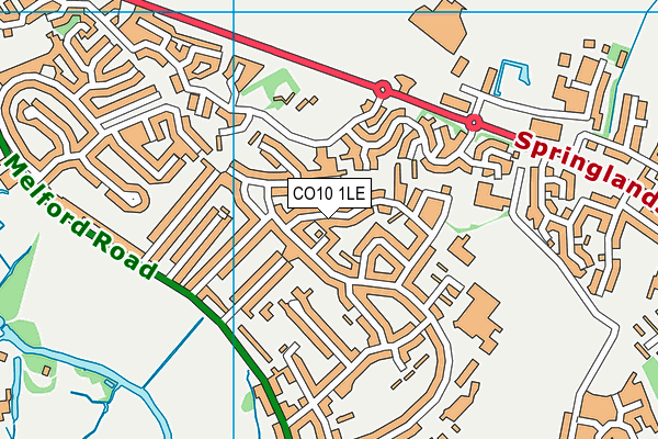 CO10 1LE map - OS VectorMap District (Ordnance Survey)