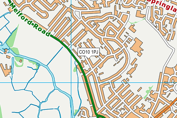 CO10 1PJ map - OS VectorMap District (Ordnance Survey)