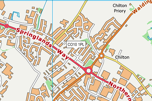 CO10 1PL map - OS VectorMap District (Ordnance Survey)