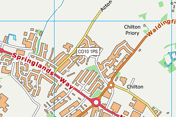 CO10 1PS map - OS VectorMap District (Ordnance Survey)