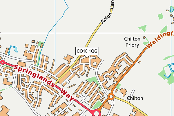 CO10 1QG map - OS VectorMap District (Ordnance Survey)