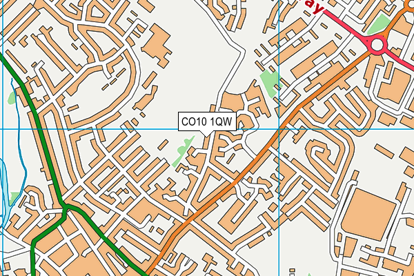 CO10 1QW map - OS VectorMap District (Ordnance Survey)