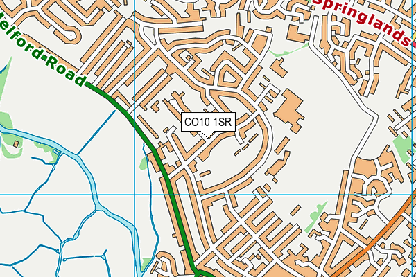 CO10 1SR map - OS VectorMap District (Ordnance Survey)