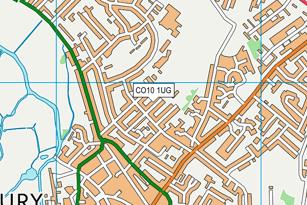 CO10 1UG map - OS VectorMap District (Ordnance Survey)