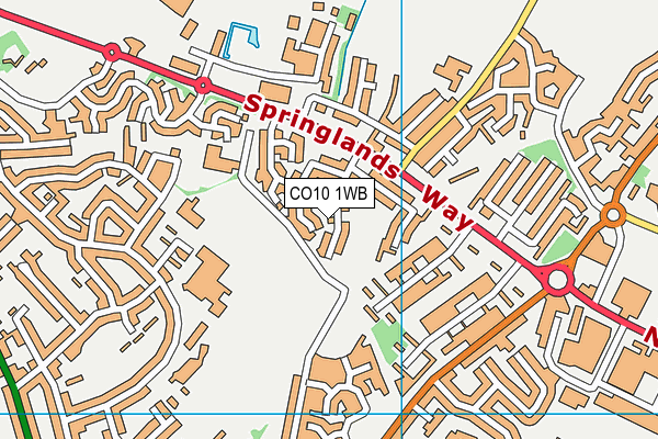 CO10 1WB map - OS VectorMap District (Ordnance Survey)