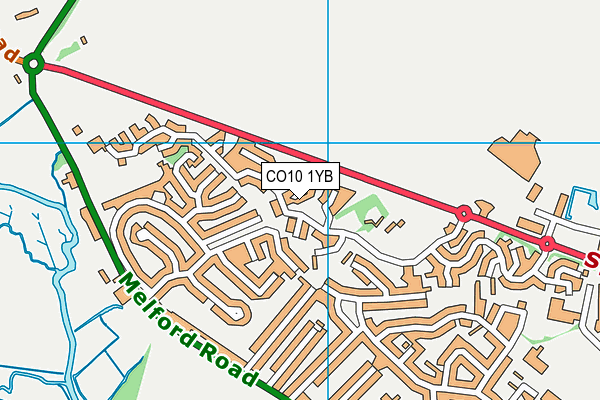 CO10 1YB map - OS VectorMap District (Ordnance Survey)