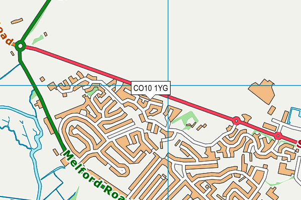 CO10 1YG map - OS VectorMap District (Ordnance Survey)