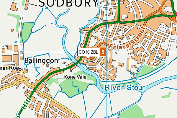 CO10 2BL map - OS VectorMap District (Ordnance Survey)