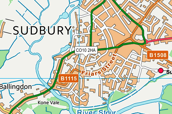 CO10 2HA map - OS VectorMap District (Ordnance Survey)