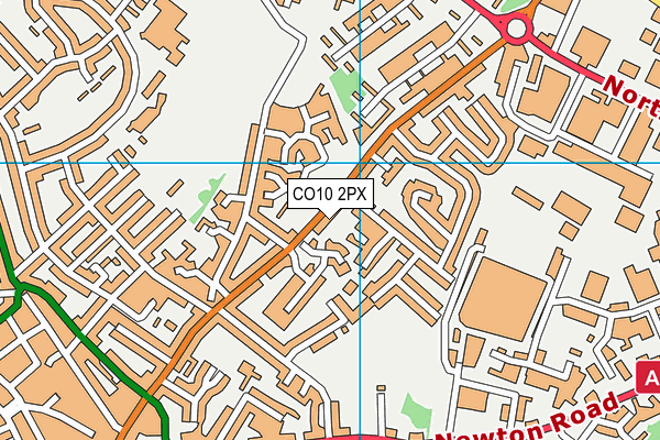 CO10 2PX map - OS VectorMap District (Ordnance Survey)