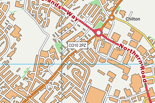 CO10 2PZ map - OS VectorMap District (Ordnance Survey)