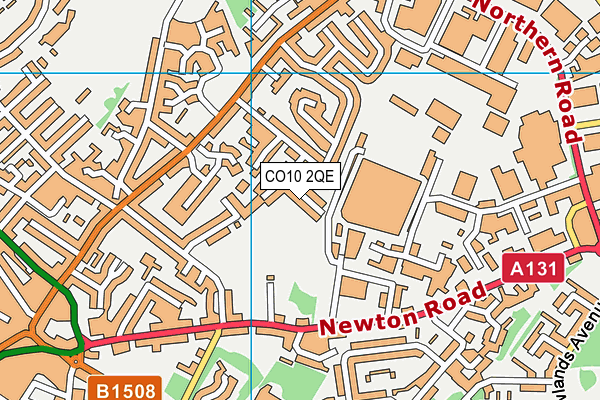 CO10 2QE map - OS VectorMap District (Ordnance Survey)